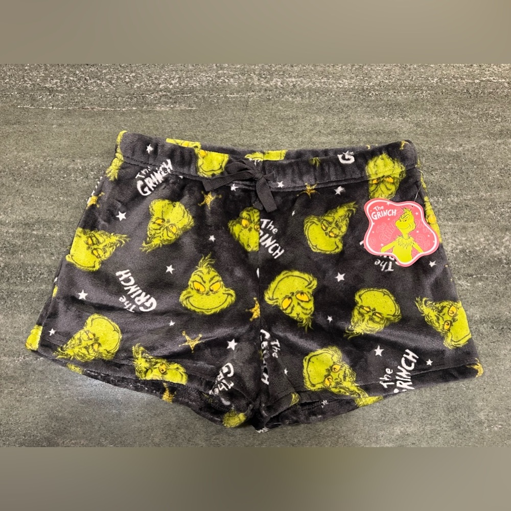 The Grinch Pink(mas) Dark Grey Fleece large Shorts